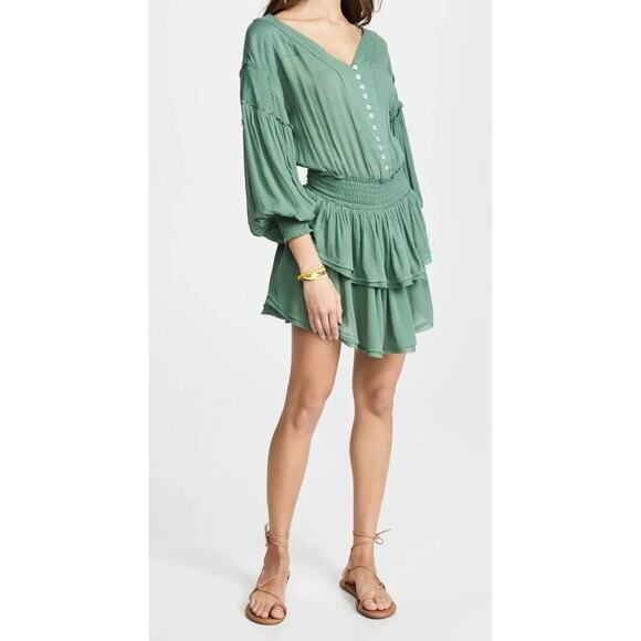Free People Endless Summer Romy Mini Dress Green Size M - Picture 4 of 7